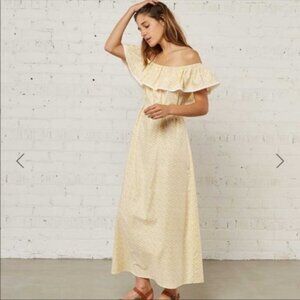 Christy Dawn Yellow Off-Shoulder Maxi Dress